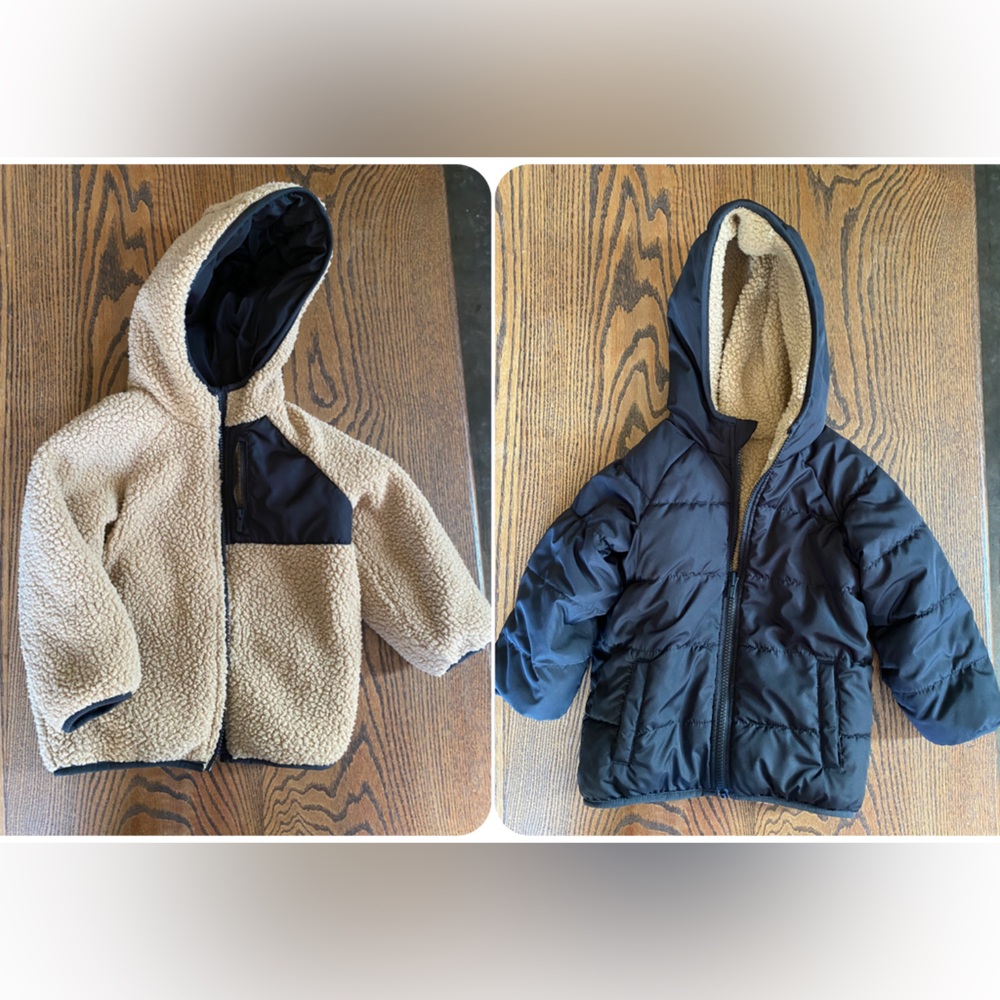 Old Navy Reversible Hooded Puffer & Sherpa Jacket